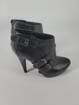 GUESS High Heel Ankle Boot Bootie, size 8.5 Black  5 &quot; Slim Heel Zippered - £23.15 GBP