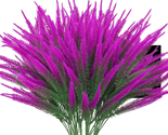Artificial Lavender Fake Flowers Outdoor UV Resistant 8 Bundles Plants P... - $29.77