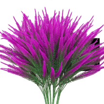 Artificial Lavender Fake Flowers Outdoor UV Resistant 8 Bundles Plants Plastic S - £23.52 GBP