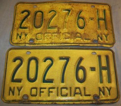 1970s Ny Official Matched Set License Plate New York 20276-H Car Auto Truck - £28.12 GBP