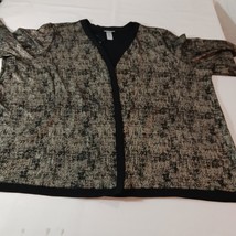 Catherine's Women's Black & Brown Open Front Jacket Blouse Top Size 5X (34W/36W) image 13