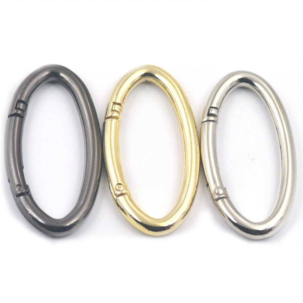 2 pcs Gate Oval Snap Clip Trigger Spring 54mm O ring Rings Carabiner keyring