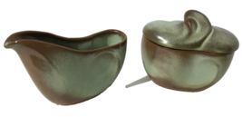 MCM FRANKOMA Pottery Lazy Bones Prairie Green 4A Sugar And Creamer Set - £36.99 GBP