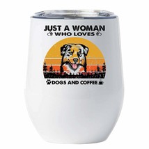 Just A Woman Who Loves Aussie Dogs And Coffee Tumbler 12oz Gift For Dog Mom - £17.84 GBP