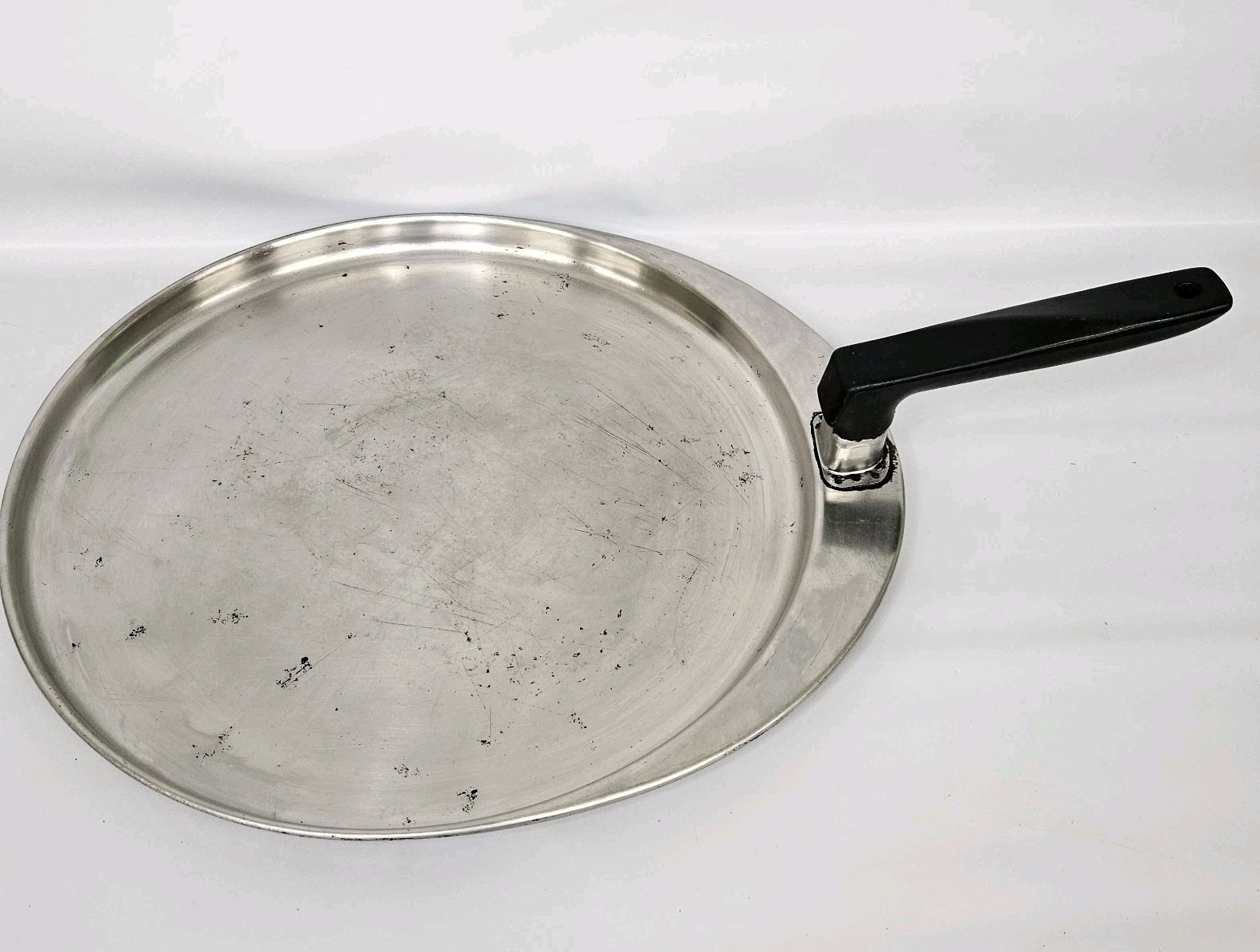 RARE Vintage EKCOWARE 12&quot; Griddle Flat Stainless Copper Bottom Fry Pan S... - $33.61