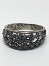 Vintage Sterling Silver 925 Marcasite Ring Size 6 - £12.64 GBP
