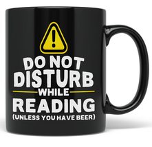 PixiDoodle Drinking Beer Lovers Funny Book Reading Coffee Mug (11 oz, Black) - £21.03 GBP+
