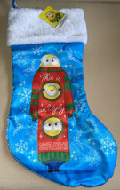 Despicable Me Minions An Ugly Sweater Christmas Stocking 19” Faux Fur Cu... - $15.99