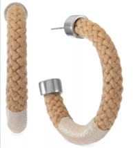 Alfani Silver-Tone Medium Braided Rope C-Hoop Earrings, 1.5 Inches - £14.94 GBP