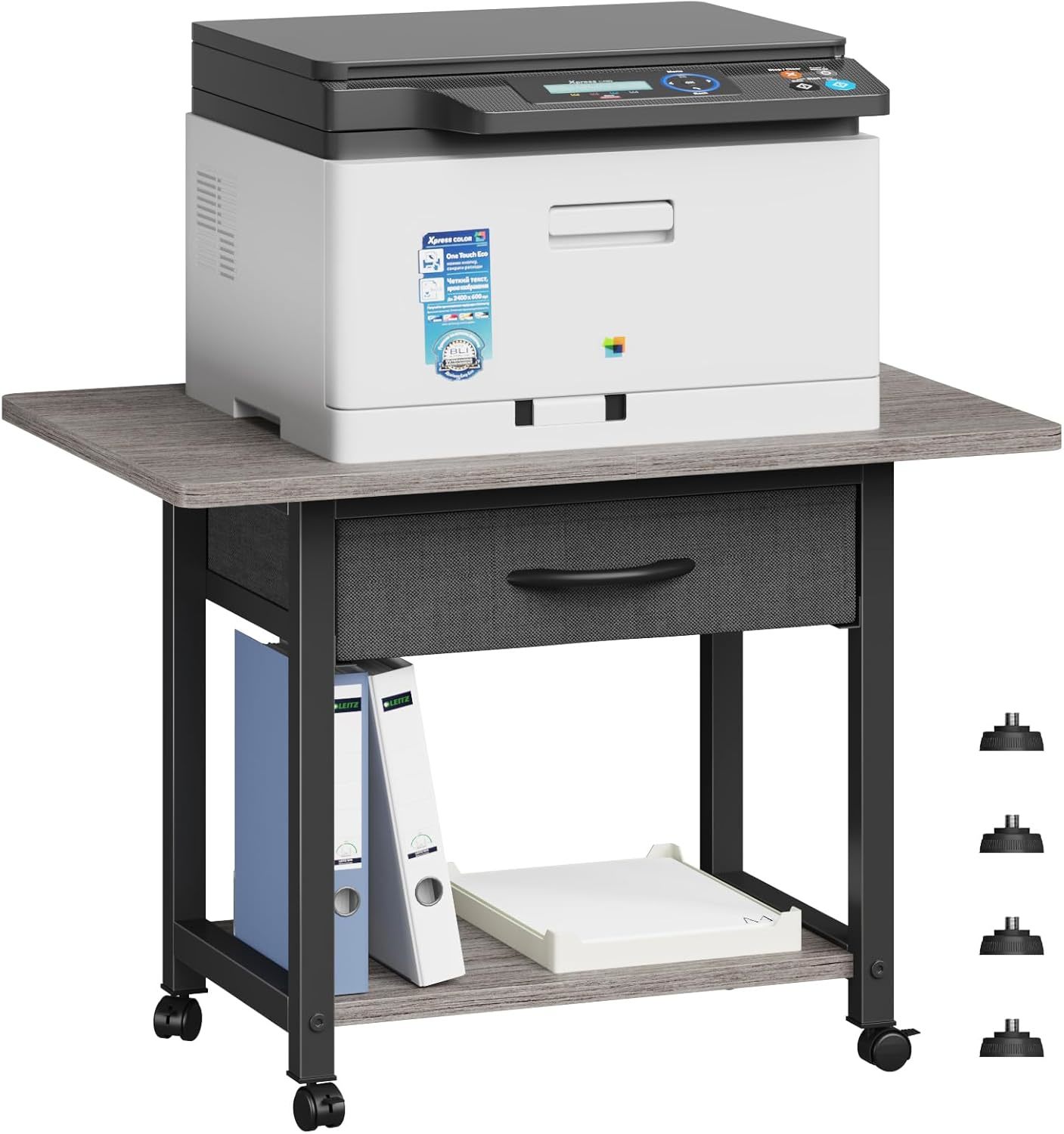 22&quot;X15&quot; Large Printer Stand With Storage Drawer, 2-Tier Under Desk Print... - $64.99