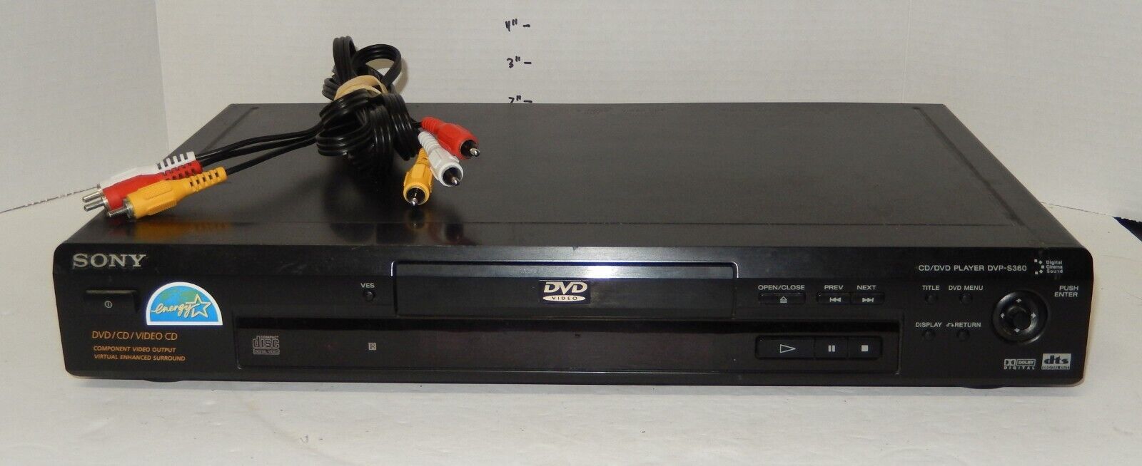 Sony DVP-S360 DVD Player with AV Cable &quot;NO REMOTE&quot; - $36.68
