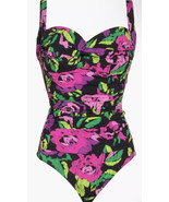 NWT BETSEY JOHNSON Swimsuit Medium One-piece Maillot Balconette Formed Cups - $64.34
