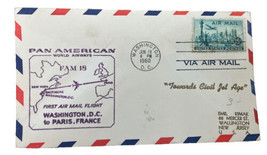 Pan American Airways First Airmail Flight Washington DC to France 1960 - £10.08 GBP