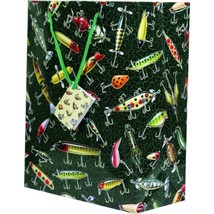 River&#39;s Edge Antique Lure Fishing Gift Bag Handle Card Tag 10 x 8 x 4-in... - $13.17 CAD