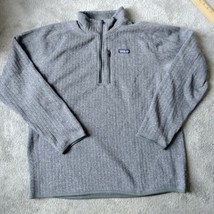 Patagonia Sweater Quarter Zip Fleece Mens Size 2XL Gray Worn Wear - $32.67