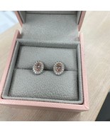 Oval Brilliant Cut 1.25 TCW Lab Grown Pink Diamond Stud Earrings 14k Whi... - $1,307.77 CAD