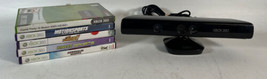 Microsoft Xbox 360 Kinect Motion Sensor Bar Black &amp; 5 games - bundle - £19.34 GBP