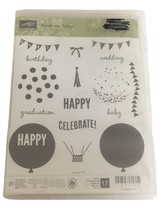 Stampin Up Clear Stamps Celebrate Today Wedding Birthday Banner Celebrate Baby - £7.85 GBP