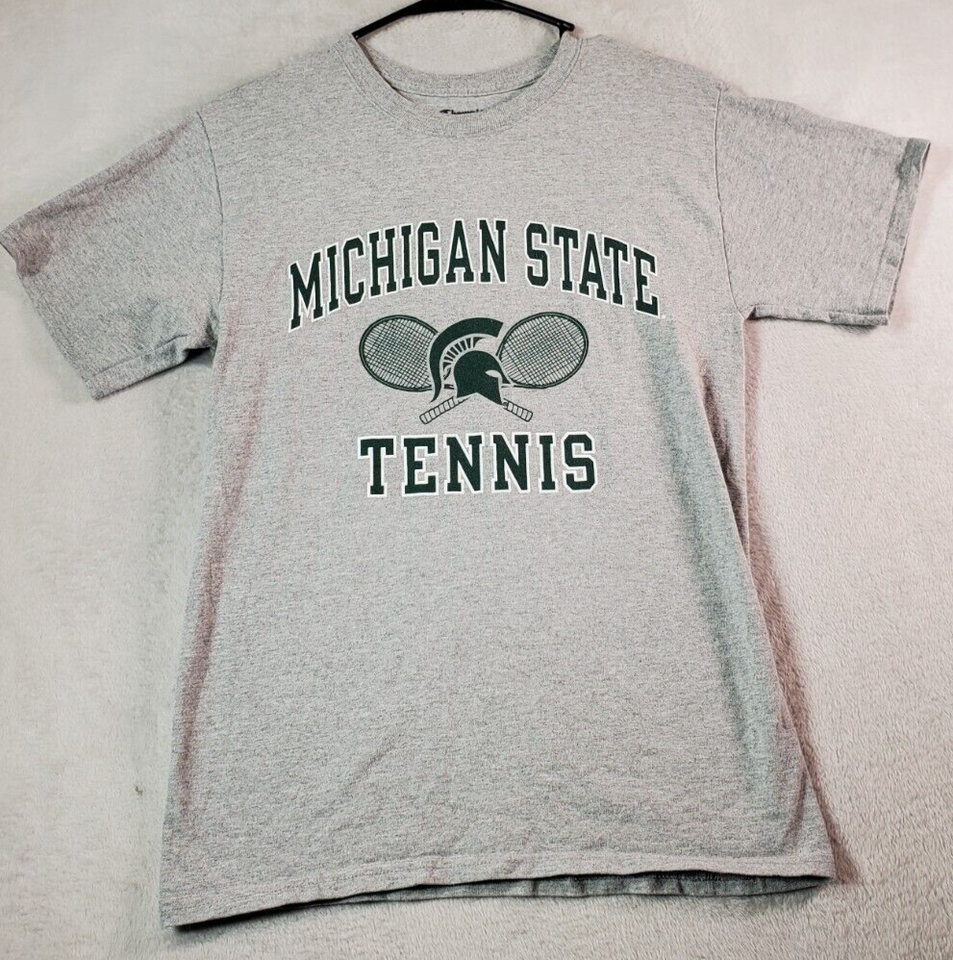 Michigan State Spartans Champion Shirt Unisex Small Gray Short Sleeve Football - $10.29