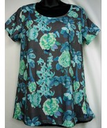 LuLaRoe Classic Shirt Casual Floral Grey/Blue/Green Short Sleeve Size S - £7.97 GBP