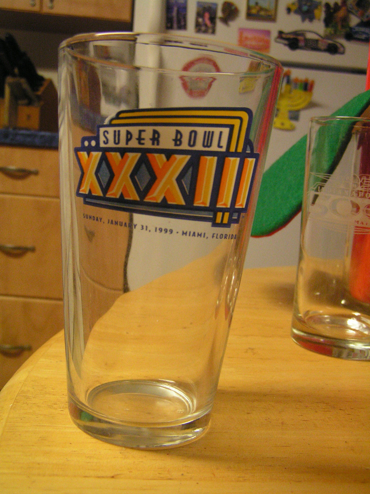Super Bowl XXXIII Jan.31,99 Miami Dolphins Miller Lite Time Bar Beer Pint Glass - £7.69 GBP