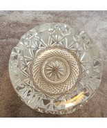 VINTAGE Crystal Cut Glass Clear Diamond Star Ashtray Art Deco 5 1/2&quot;  Heavy - €33,13 EUR