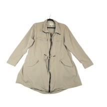 Torrid Womens Size 0 Anorak Coat Beige Utility Zip Up Waist Tie Lightweight - $16.28