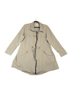 Torrid Womens Size 0 Anorak Coat Beige Utility Zip Up Waist Tie Lightweight - $16.28