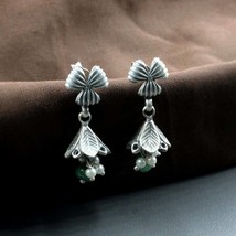 Antique Style Real 925 Sterling Silver Women floral earrings - $27.08