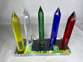 Superman Kryptonite Acrylic Crystal Five Piece Set, Real Prop Replica, Plaque - £182.00 GBP