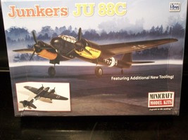 1/144 PLASTIC WWII MINICRAFT JUNKERS JU-88C DIVE BOMBER, MEDIUM BOMBER, ... - $15.84