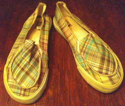 Mossimo Supply Co. Plaid Slip-Ons Fabric Upper Rubber Sole Size 8 - $7.06
