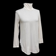 J Jill White Luxe Supima Shirttail Turtleneck Stretch Tunic Base Layer Size XS - £25.05 GBP