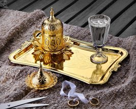 LaModaHome Turkish Coffee Set Includes a Cup, Sugar Bowl, Serving Tray, ... - $46.48