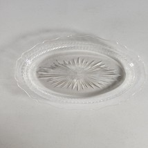 Anchor Hocking Ruffled Pressed Glass Pickle Dish Size 8.75&quot; x 5.5&quot; - £8.50 GBP