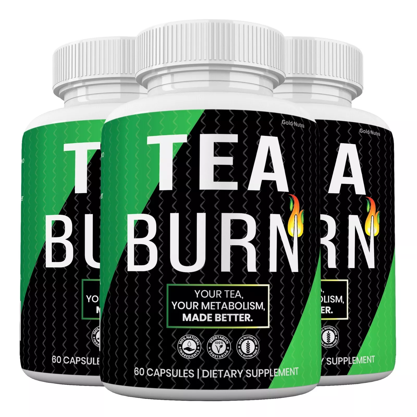 (3 Pack) Tea Burn, Powerful Formula, Effective for Women and Men. - £62.96 GBP