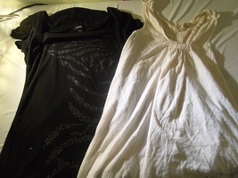 2 Medium Women&#39;s evening shirt Bundle Rhapsody(Black) and Moth (Cream) 1... - £9.70 GBP