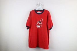 Vtg 2003 Nike Mens XL Travis Scott Mini Swoosh Cleveland Indians Ringer T-Shirt - £38.47 GBP