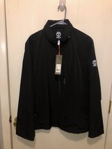 NWT T Tech by Tumi Mens Large Full Zip Black Jacket Hidden Hood Retails ... - £34.12 GBP
