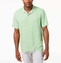 Tommy Bahama Men&#39;s Weekend Tropics Silk Shirt in Caribbean Mist Green-Small - £43.91 GBP
