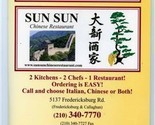 Paul&#39;s Pizza Roma &amp; Sun Sun Chinese Menu 2 Locations in San Antonio Texa... - $17.82
