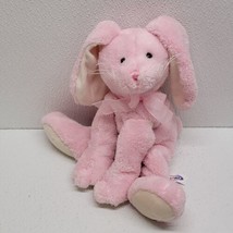 Mary Meyer Pink Bunny Soft Floppy Plush 11&quot; Pink Ribbow Bow - £22.13 GBP