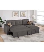 Poundex Reversible Convertible Sectional Sofa W/Storage &amp; Cup Holders - $1,301.99 CAD