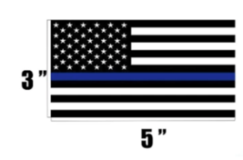 2 Thin Blue Line 3&quot; X 5&quot; Blue Lives Matter American Flag Bumper Sticker #8004 - £7.60 GBP