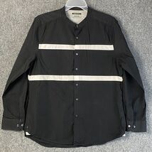 Reaction Kenneth Cole Shirt Mens XL Black Grandad Collar Long Sleeve Adults - $199.96 MXN