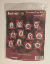 $20 Janlynn Christmas Cross Stitch 50-393 Tree Top Ornaments Vintage Red 90s New - £8.55 GBP