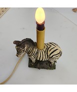 Vintage Zebra Table Lamp Linda Corneille Swak Ceramic Tree Tips Antique - $35.00