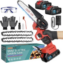 Mini Chainsaw 6 Inch Cordless with 2 2.0Ah Battery &amp; Charger &amp; 2 Chains,... - $38.99