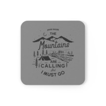 Personalized Mountain Adventure Cork Coaster: Explore the Call of the Wi... - $13.39+