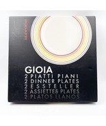 Set Of 2 Bugatti Gioia Rainbow Stripe Dinner Plates 27 Cm Diameter New I... - £31.28 GBP